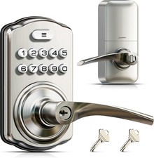 Keypad Door Lock with Handle, Keyless Entry for Front Door  Bedroom, Electronic