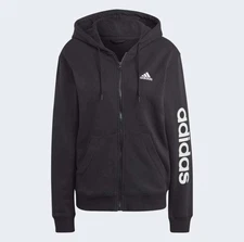 Adidas Women's Essentials Linear Full-Zip French Terry Hoodie IC6863 SMALL