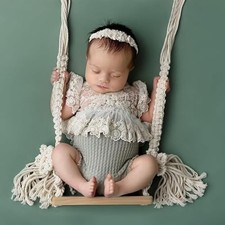Balançoire pour Bébé Nouveau-Né - Balançoire en Bois, Petite Balançoire en Bo...