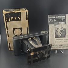 Kodak Jiffy Six-20 6x20 Black Folding Camera with Original Box  Manual