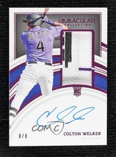 2022 Panini Immaculate Rookie Pink 6/8 Colton Welker #126 Patch Auto 4f5