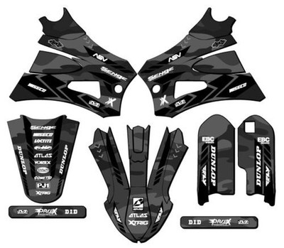 2022 Jr / P3 Cx 50 Apache Grau Senge Grafiken Set Kompatibel Mit Cobra