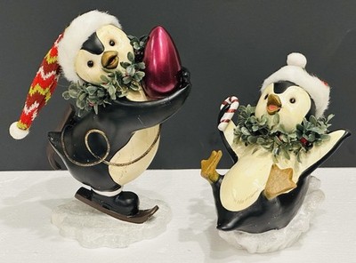 Christmas Wood-Look Penguins Costco Christmas Winter Playful Decor Set of 2~New