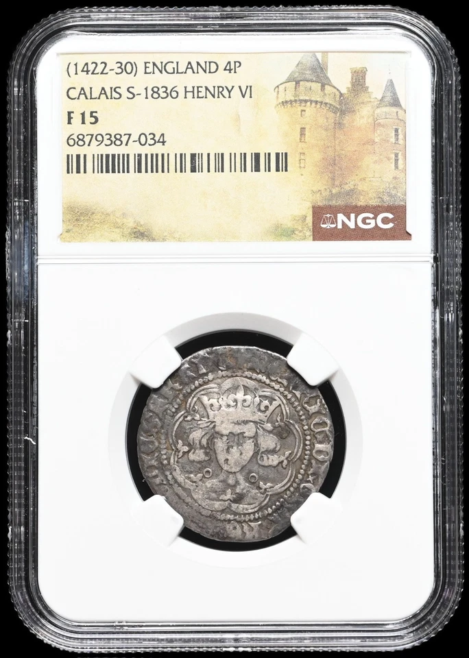 ENGLAND. Henry VI, 1422-1461, Hammered Silver Groat, Calais, S-1836, NGC F15 - Image 3 of 4