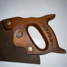 Warranted Superior Hand Rip Saw 20” Blade U.S.A. Vintage Wheat Handle