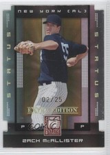 2008 Donruss Elite Extra Edition Status Gold Die-Cut 2/25 Zach McAllister 0q5