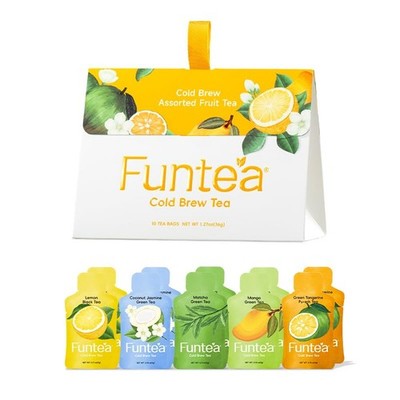 FUNTEA Cold Brew Fruit Tea Bags Caffeine Free Herbal Tea 10 Count