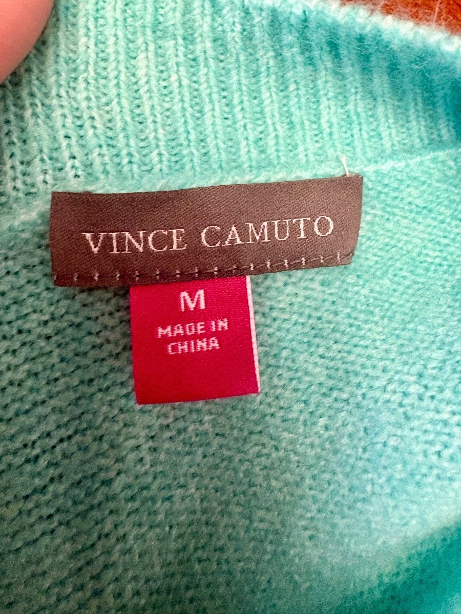 Vince Camuto Women's Sweater Crewneck Size M Brilliant Aqua NWT