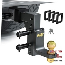 Adjustable Trailer Hitch Ball Mount - 2" 2" Receiver 9-1/2" Drop & 8-1/4" Rise