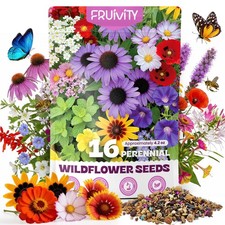200,000+ Wildflower Seeds Bulk 4oz – 16 Varieties Perennial & Annual Mix, Att... 95.96 per gallon