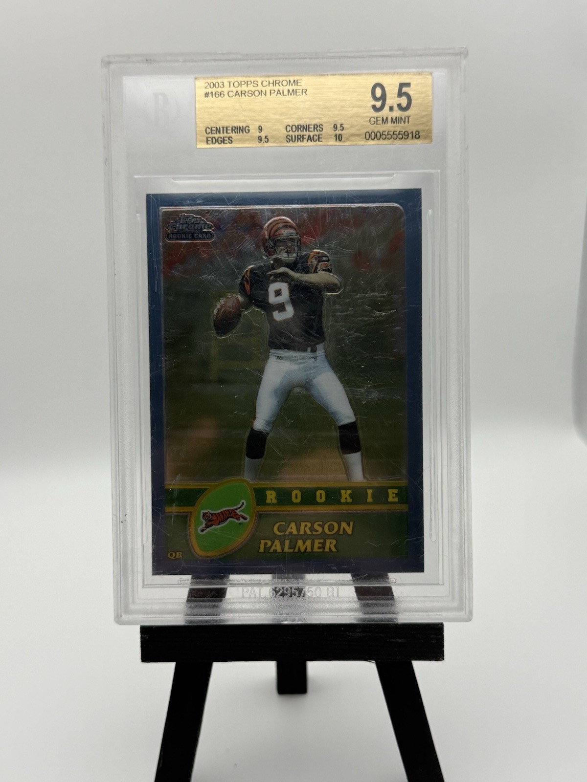 2003 Topps Chrome Carson Palmer Rookie #166 | BGS 9.5 | Bengals | SURFACE 10 |