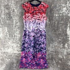 Vince Camuto Size 8 Colorful Floral Print Vacation Cocktail Party Sheath Dress