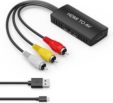 HDMI to RCA Converter, HDMI to AV 3RCA CVBs Composite Video Audio Converter A...