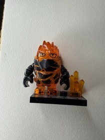 Genuine LEGO Power Miners Lava Rock Monster Minifigure Orange Firax With Crystal