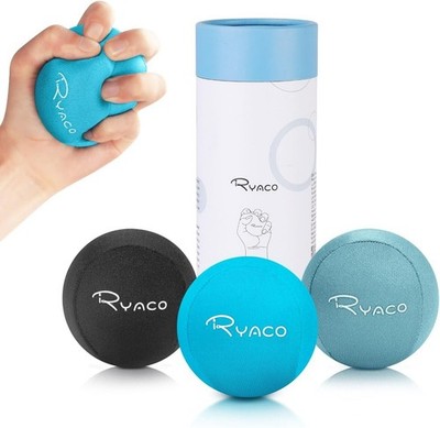 Hand Therapy Exercise Stress Ball Bundle - Set of 3 - Stress Ball with Dynami...