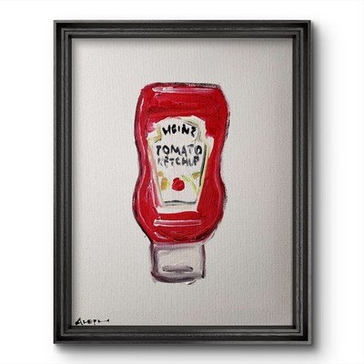 Aleph Original Art Ketchup 14x11 Abstract Expressionist Original Painting Canvas