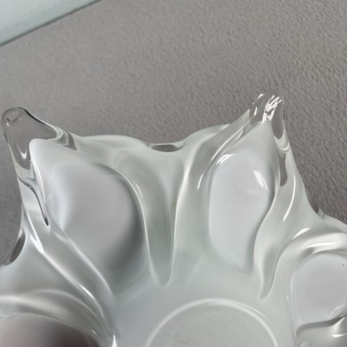 Mid Century Fratelli Toso Apparenza Orange Cased Starry Night Glass Bowl Murano - Picture 15 of 20