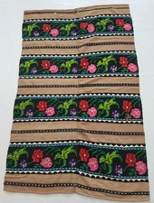 Vintage Handmade Traditional Romanian Floral Kilim Floor Rug Carpet 190x124 cm