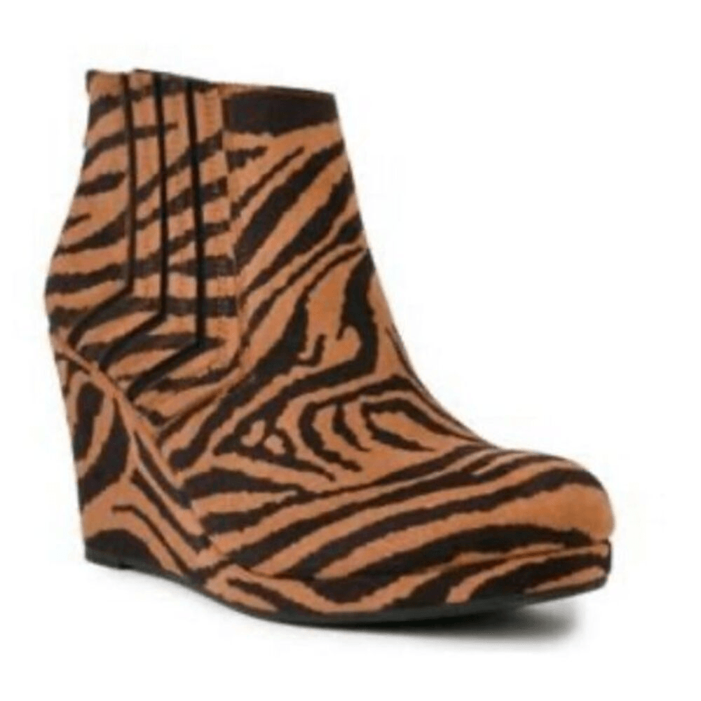 Sugar Women's Wedge Ankle Boots sz Animal Print NEW #F660