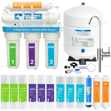 5 Stage Reverse Osmosis System Drinking Water Filtration System + 7 Extra Filter