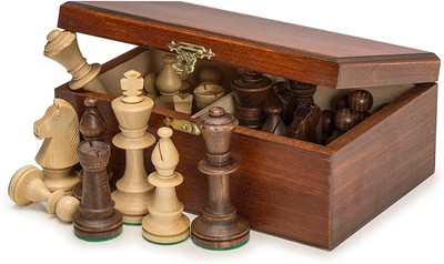 European Professional Tournament Chess Pieces No.5 with Wood Storage Case - 3...