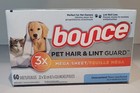 Bounce Pet Hair and Lint Guard Mega Dryer Sheets with 3X Fighters 60 Count Box