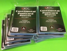 1000 BCW CONTINENTAL POSTCARD SLEEVES, 2 MIL CRYSTAL CLEAR, 4-3/8 X 6-1/4