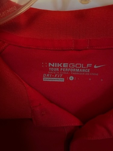 Nike Men's Tour Performance Polo Shirt Red Short Sleeve Golf Large - Picture 2 of 4