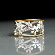 Exquisite Enamel Flower Ring Cute Daisy Flower Ring Ladies Jewelry Adjustable