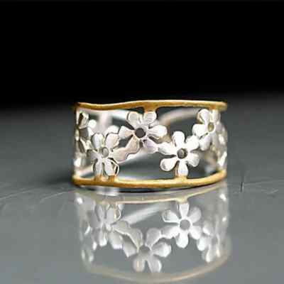 Exquisite Enamel Flower Ring Cute Daisy Flower Ring Ladies Jewelry Adjustable