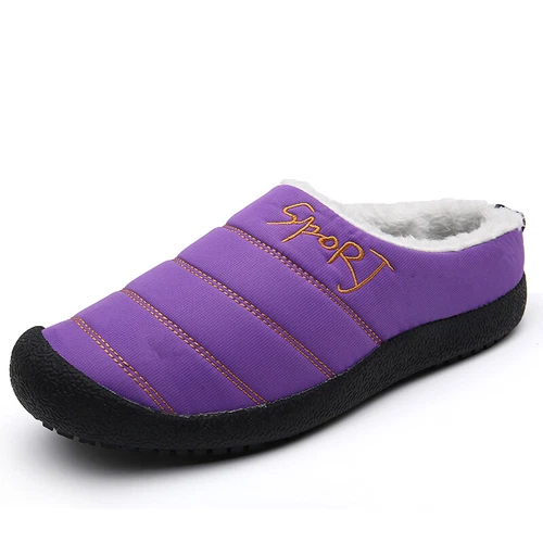 Winter Cotton Slippers Waterproof Plush Lining Warm Men Women Slippers Outdoor- - Picture 5 of 65