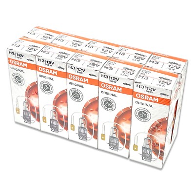 Osram ORIGINAL OEM H3 Halogen Fog Trailer Headlight Bulbs 64151 55W Pack of 10