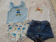 4 Pc Janie Jack G Girls 3-6 Months Spring Summer Outfit Spring Splash LOT Bundle