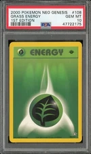 2000 Pokemon Neo Genesis 1st Edition #108 Grass Energy PSA 10 Gem Mint
