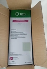 CURAD Sterile Oil Emulsion Non-Stick Gauze Dressing 3 in x 8 in, 24 per box