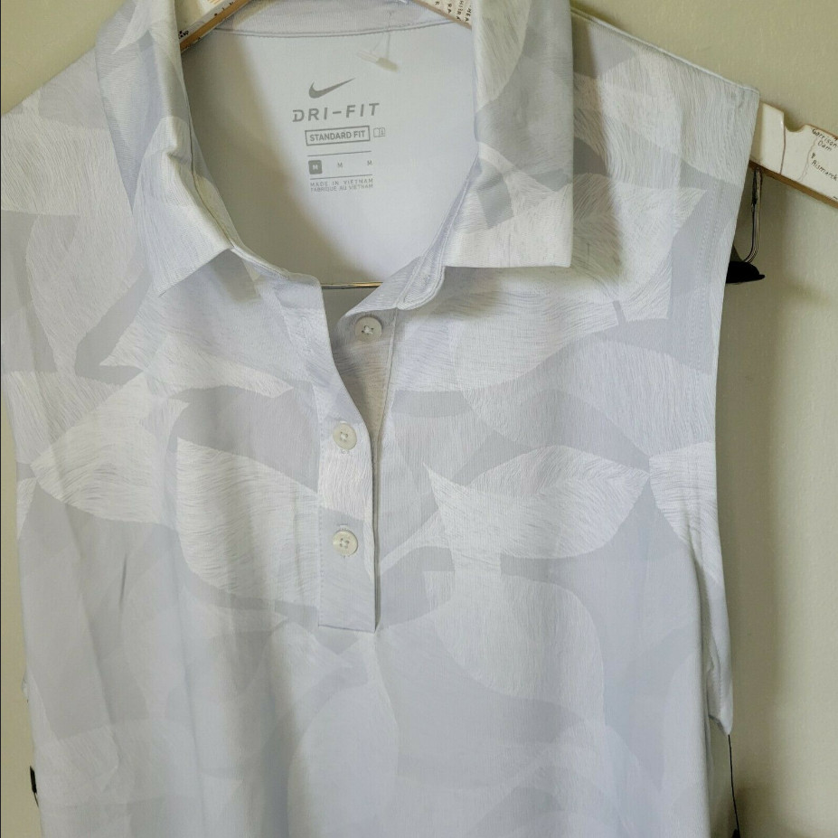 Freeway Sleeveless Printed Women Dri-fit Polo Top Gray Ci9884