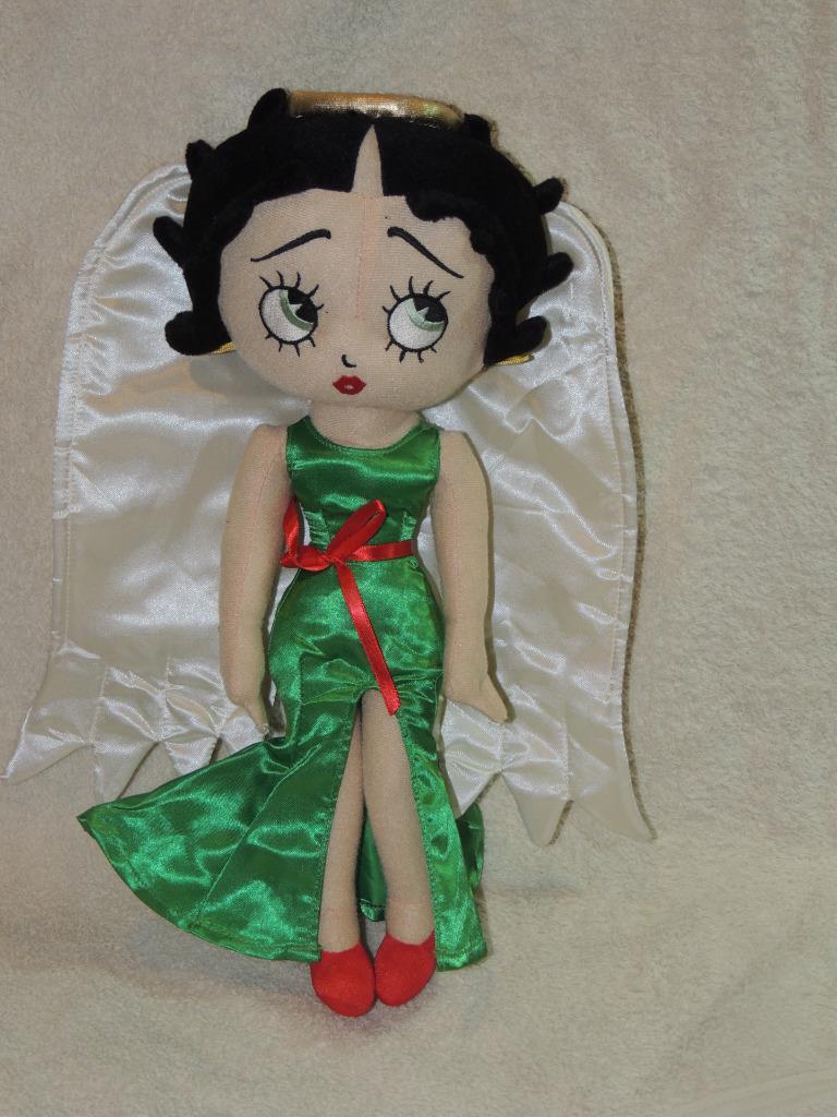 Betty Boop Plush Fashion Diva 15 Stuffed Merry Christmas Angel Green Slit  Dress