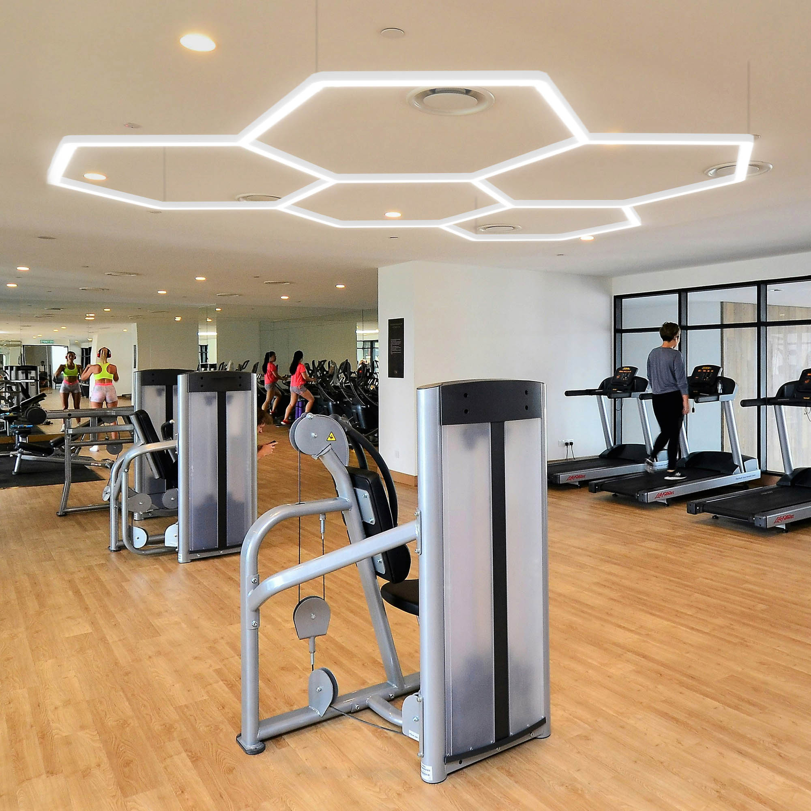 Yessources 15 Girds 240W Hexagon LED Light Gym Sport Pilates Studio 26400LM