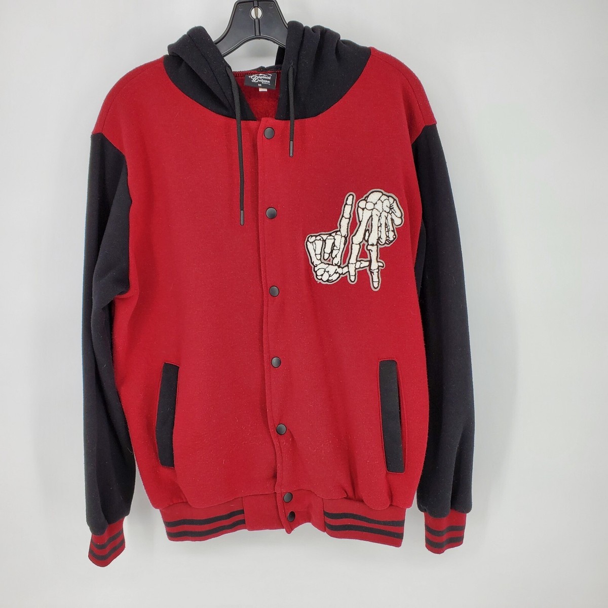 Original Deluxe Supply Hoodie Jacket Mens Medium Red Black