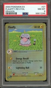 Pokemon Flaaffy EX Dragon Reverse Holo #27 PSA 8
