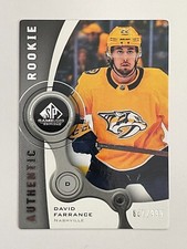 2021-22 Upper Deck SP Game Used Predators David Farrance Rookie /999 #R-22