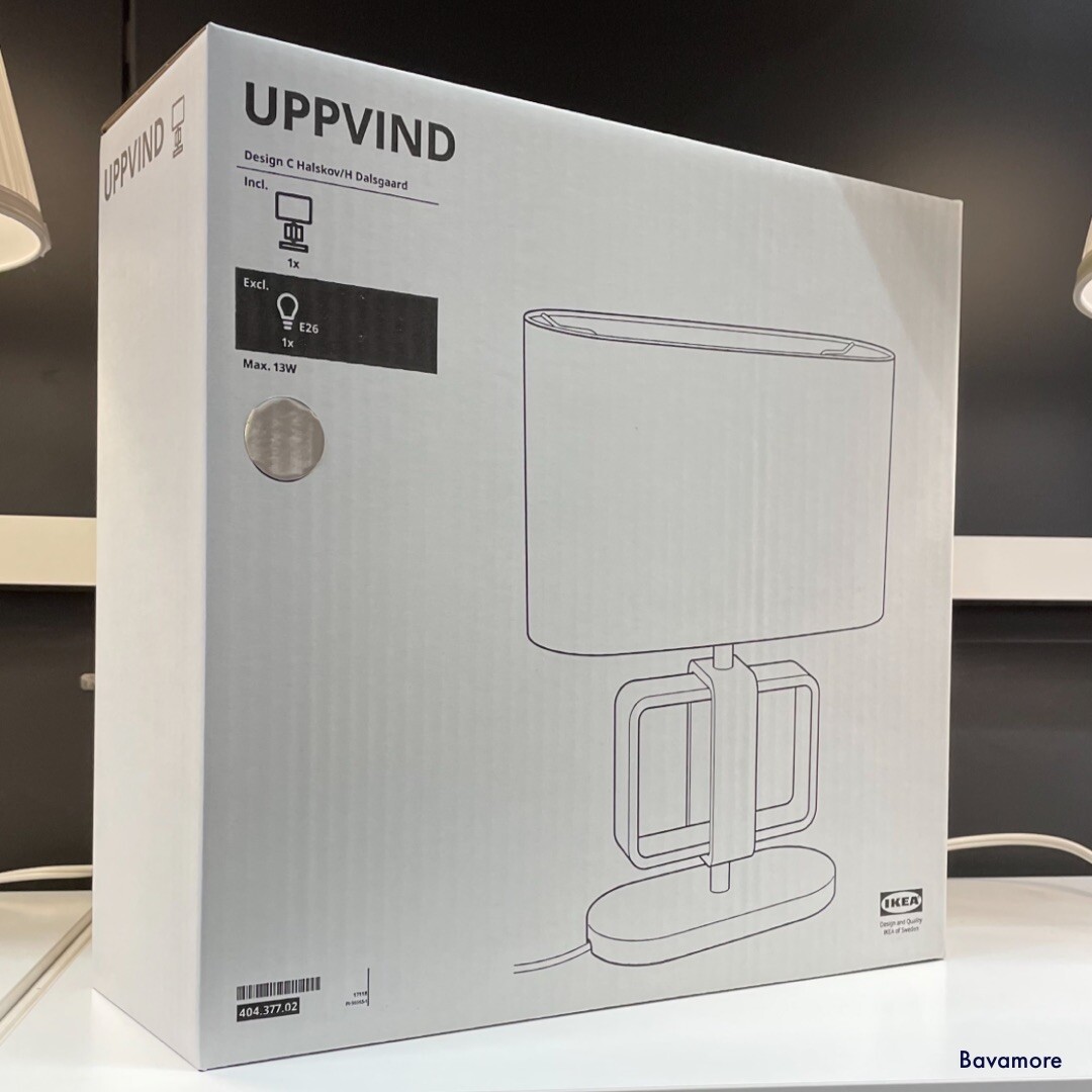 IKEA UPPVIND Table lamp, nickel plated/white 19