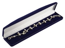 3 x Blue Velvet Bracelet/Watch Box High Quality Jewellery Shop Packaging box