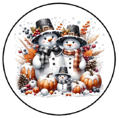 FALL SNOWMAN WINTER AUTUMN ENVELOPE SEALS LABELS STICKERS PARTY FAVORS ...