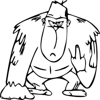 Gorilla flipping the finger  Quality Vinyl Decal  43 different colors available