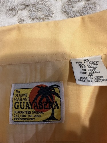 The Genuine Haband Guayabera Men’s Short sleeve 4X full zip shirt - Picture 2 of 7