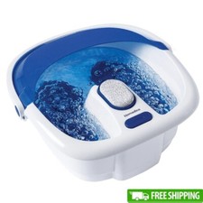 Heated Bubble Foot Spa Massager W/Pedicure Brush Pumice Stone Removable Portable