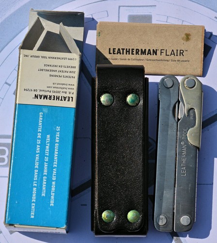 Sehr seltene Mehrzweck Leatherman Flair Leather Sheath 58505 NOS Neu mit Karton - Bild 2 von 21