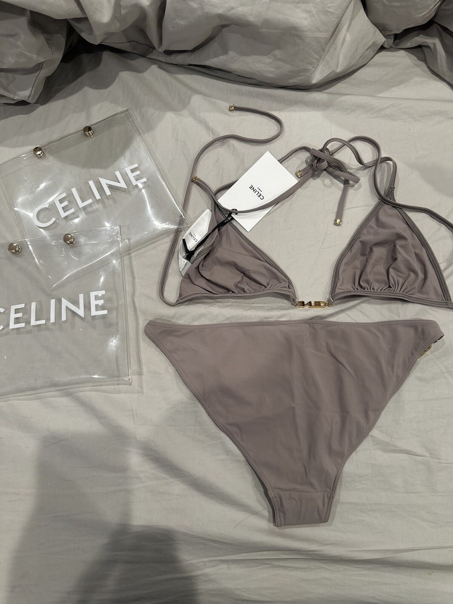 ビキニ Celine Celine Triomphe Triangle Top In Matte Jersey triomphe triangle top in matte jersey - BLACK | CELINE