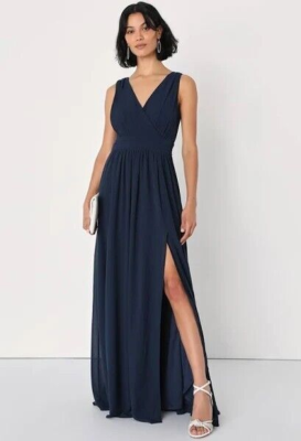 thoughts of hue navy blue surplice maxi dress Thoughts of Hue Black Surplice Maxi Dress